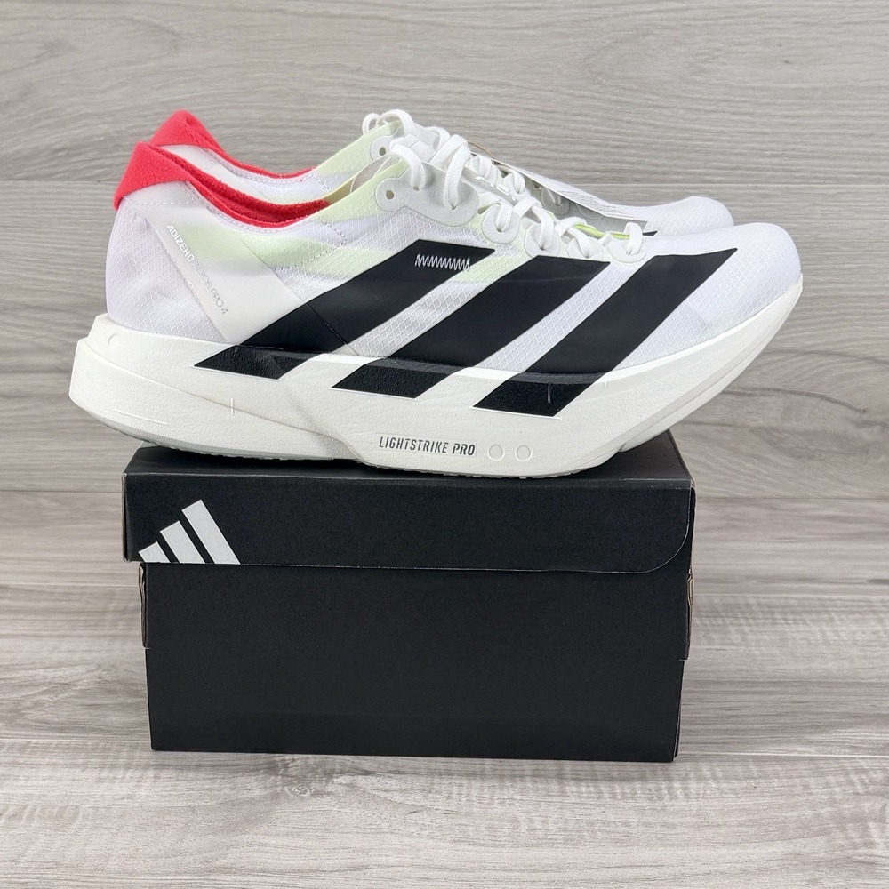 Men 8 - Adidas Adizero Adios Pro 4 Running Shoes White Black Lightstrike JR1094